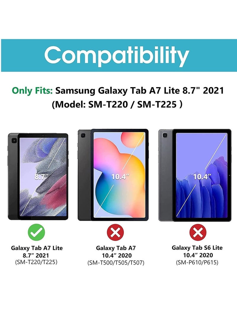 Kaku A7 Lite Kaku Case, Leather Protective Flip Case Cover For Samsung Tab T220/T225 Mid Night Blue - Image 5