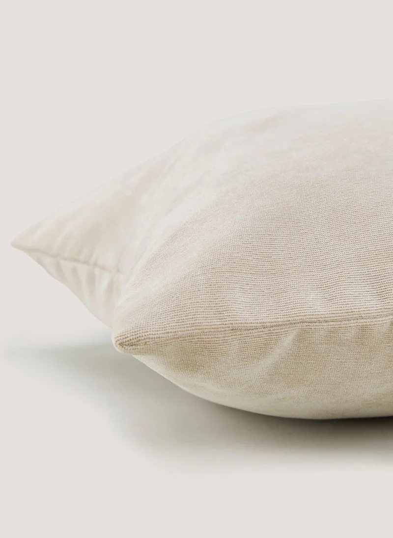 Matalan Beige Large Soft Velour Cushion (55cm x 55cm)