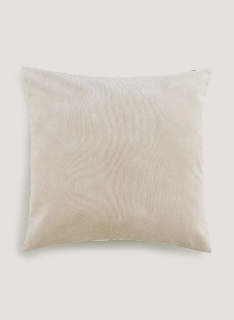 Matalan Beige Large Soft Velour Cushion (55cm x 55cm)