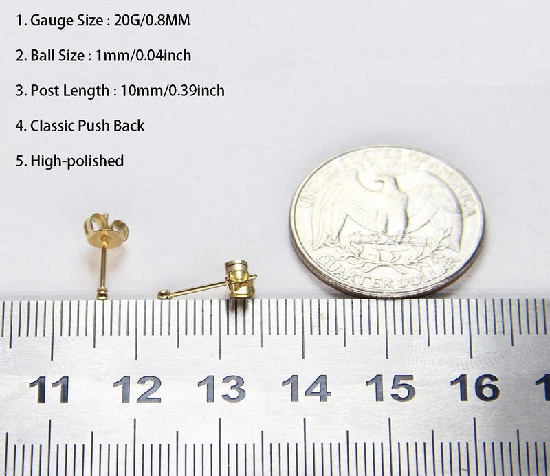 showself 12Pcs 1MM Minimal Ball Stud Earrings, 20G Hypoallergenic Surgical Steel Small Silver Cartilage Helix Piercing Jewelry, Micro Stacked Stud Earring, Tiny Dot Post Earrings Set for Multiple Hole Piercing - Image 4