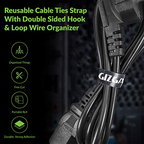 GIZGA Essentials Cable Organiser, Cord Management System for PC, TV, Home Theater, Speaker & Cables, Reusable Cable Organizer for Desk, WFH Accessories, Organizer Tape Roll, Reusable Cable Ties Strap - Image 2