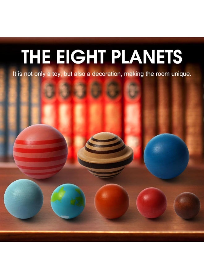 Soofam Wooden Solar System Model Board, Montessori Toys Planets Puzzle Science STEM Space Learning for Kids 4-8 with 3D Planets Models,Space Knowledge Flash Cards Learning Toys for Boys Girls - Image 5