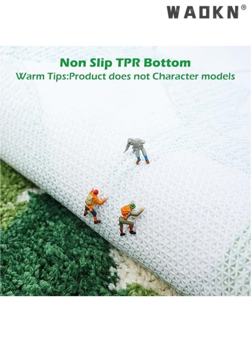 WAOKN Non-Slip Bath Mat, 50 x 80 cm Green Leaf Bathroom Floor Mat Super Soft and Water Absorbent, Machine Washable Microfiber Bathroom Rug for Bathroom, Shower, Bedroom, Kitchen, Doorway - Image 5