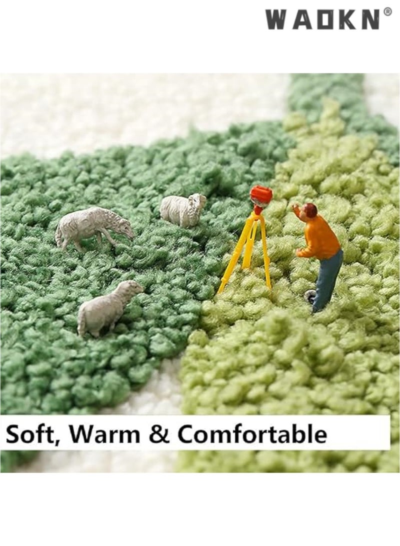 WAOKN Non-Slip Bath Mat, 50 x 80 cm Green Leaf Bathroom Floor Mat Super Soft and Water Absorbent, Machine Washable Microfiber Bathroom Rug for Bathroom, Shower, Bedroom, Kitchen, Doorway - Image 4