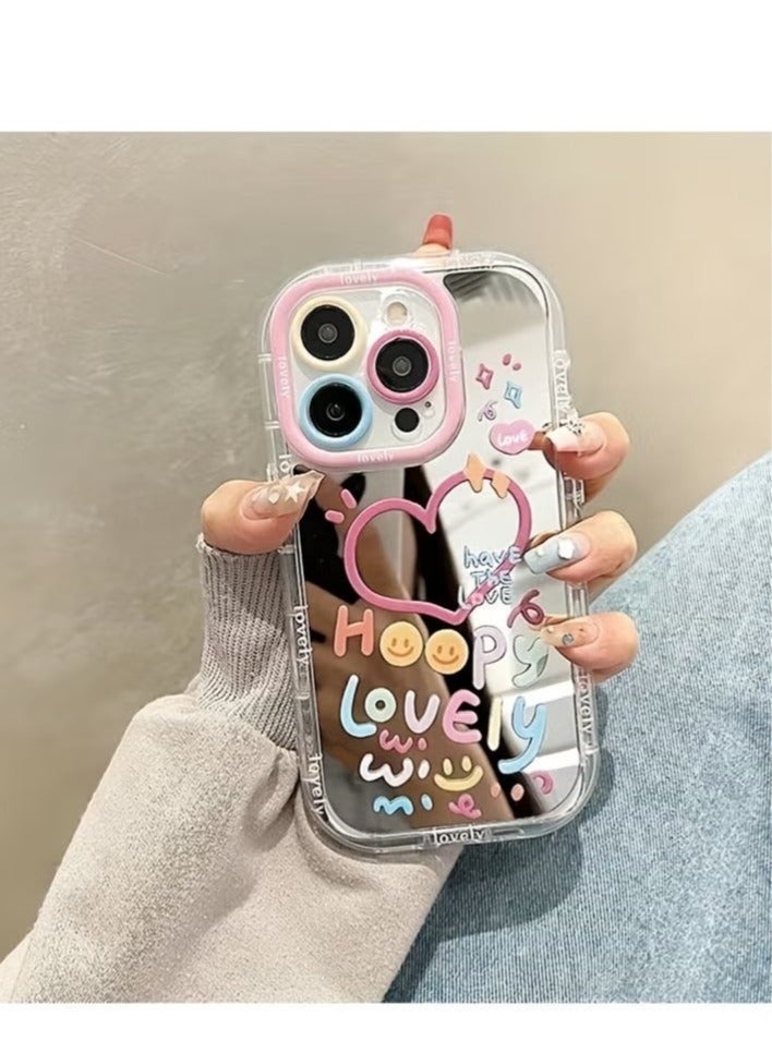 جيفت جراب هاتف مرآة على شكل قلب فتاة جذابة لهاتف iPhone 16 Pro Max، غطاء خلفي مقاوم للصدمات - Image 1