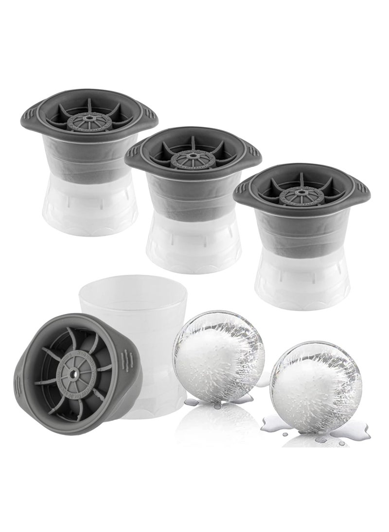 سانموجيد قالب كرات ثلج كبيرة مستديرة، طقم من 4 قوالب كرات ثلج، قالب كرات ثلج مستديرة كبيرة، 5 سم/2 بوصة - Image 1