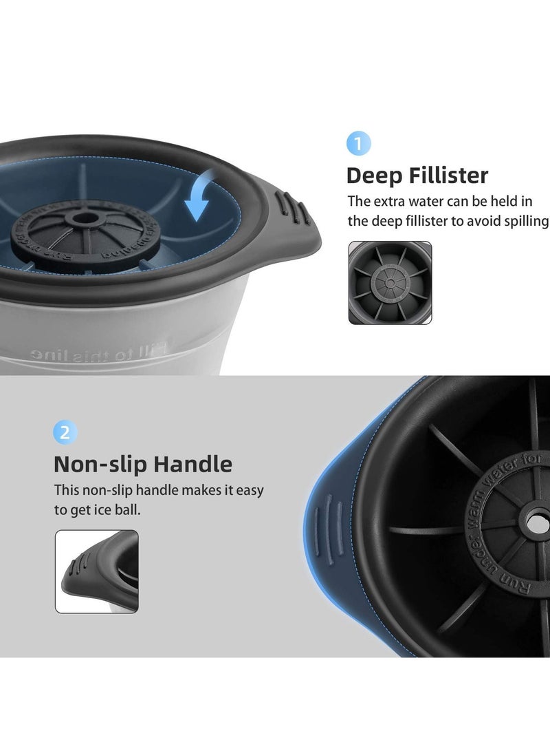 سانموجيد قالب كرات ثلج كبيرة مستديرة، طقم من 4 قوالب كرات ثلج، قالب كرات ثلج مستديرة كبيرة، 5 سم/2 بوصة - Image 5