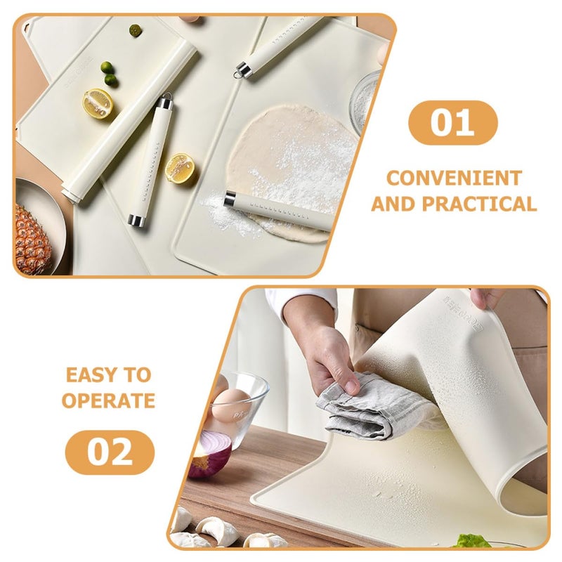 Thickened Food Grade Silicone Pastry Rolling Mat Set 40x60cm with Rolling Pin Non Stick Reusable Baking Accessory - Image 4
