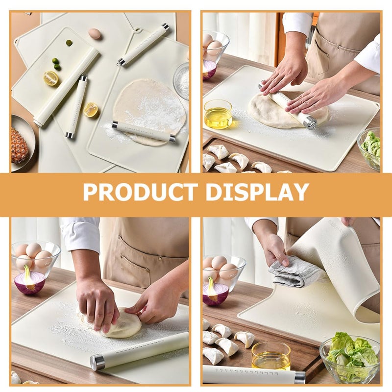 Thickened Food Grade Silicone Pastry Rolling Mat Set 40x60cm with Rolling Pin Non Stick Reusable Baking Accessory - Image 5