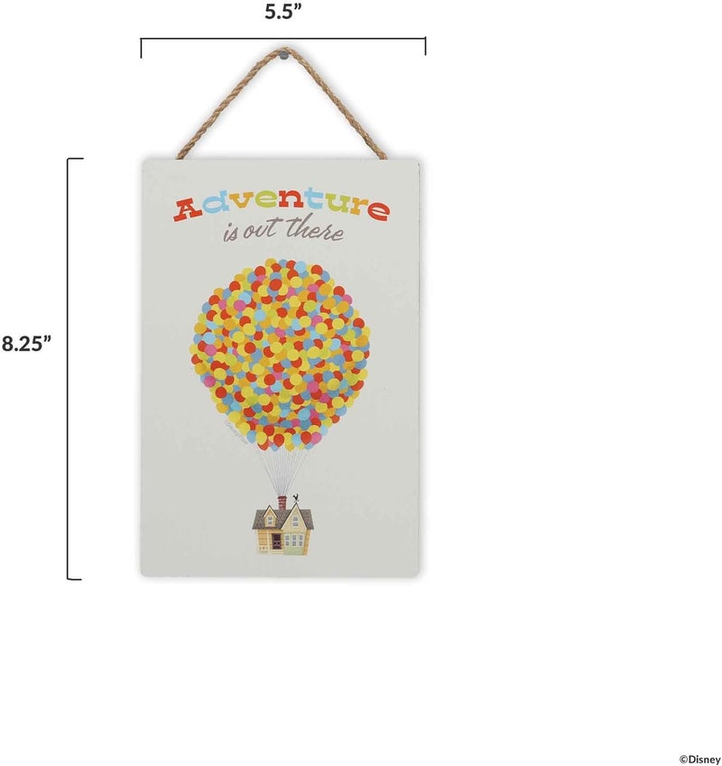 Disney ARS Disney Pixar Up House and Balloons Adventure is Out There Hanging Wood Wall Decor - Fun Up Sign for Home Decorating - Image 3