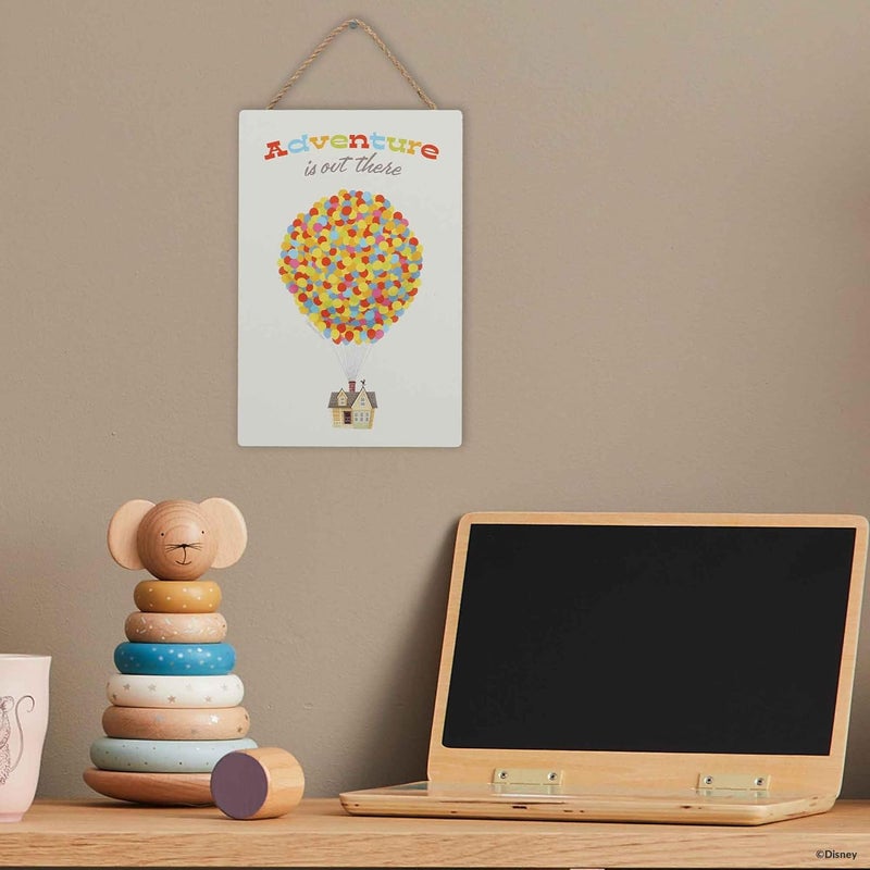 Disney ARS Disney Pixar Up House and Balloons Adventure is Out There Hanging Wood Wall Decor - Fun Up Sign for Home Decorating - Image 2