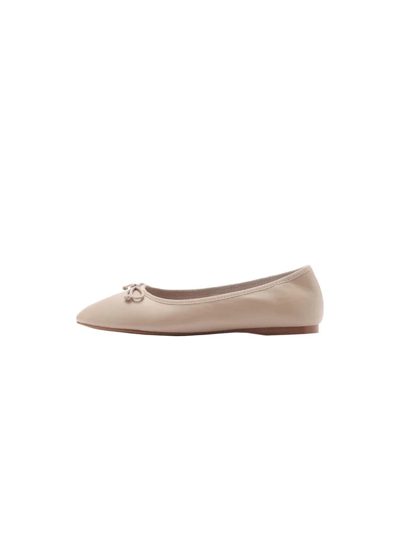 مانجو Bow Detail Ballet Flats