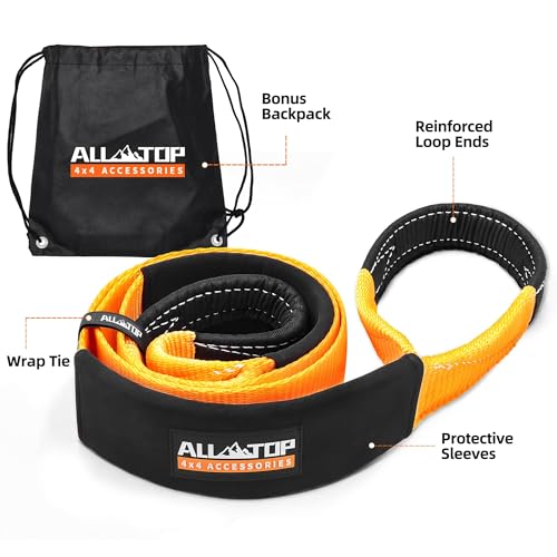 ALL-TOP Tree Saver Strap 3in x 8ft Certified 36000Lbs Break Strength, Emergency Recovery Tow Strap Winch Extension Rope with Oversize Carry Bag - Image 2
