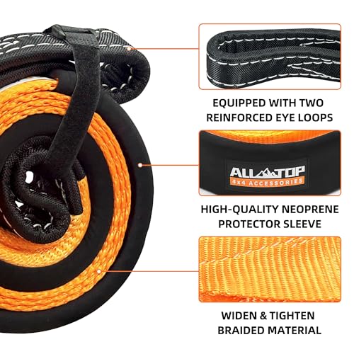 ALL-TOP Tree Saver Strap 3in x 8ft Certified 36000Lbs Break Strength, Emergency Recovery Tow Strap Winch Extension Rope with Oversize Carry Bag - Image 3