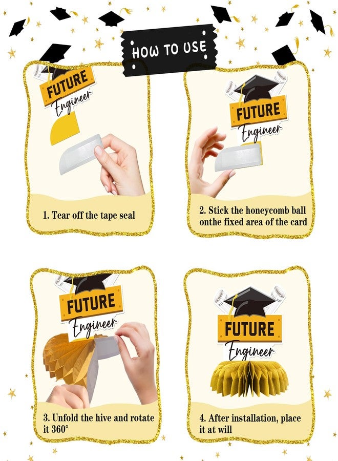 INNORU Congrats Engineer Graduation Table Honeycomb Centerpieces, System Sesigner Party Table Toppers Engineer Degree Graduation Decoration Supplies Engineering Table Centerpieces 7 PCS - Image 4