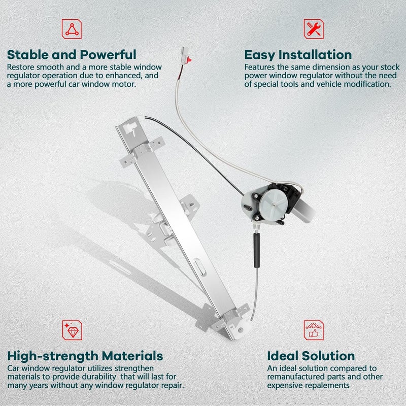 FINDAUTO Power Window Regulator with Motor for 2003-2008 Honda Pilot - Rear Right Passenger Side - Image 2