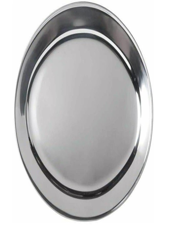 Soro Essentials- 18" x 12" Stainless Steel Oval Serving Platter 7mm Thickness Set of 2- Heavy Weight Serving Tray Party Food Display Tray Ideal for Serving Appetizer Charcuterie Food Snack Dessert - Image 4