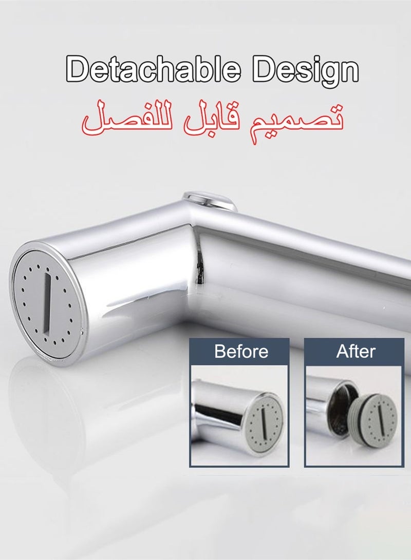 يبتسم مجموعة رشاش بيديه Weixiaoba لشطاف المرحاض، رأس دش المرحاض بتدفق مياه قابل للتعديل، بخاخ ABS كروم، خرطوم مرن للنظافة الشخصية للحوامل وتنظيف حفاضات القماش للأطفال والحيوانات الأليفة - Image 5