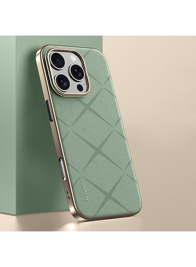 S-TOP Case For iPhone 16 Pro Max Plain Leather PC Phone Case - Image 1