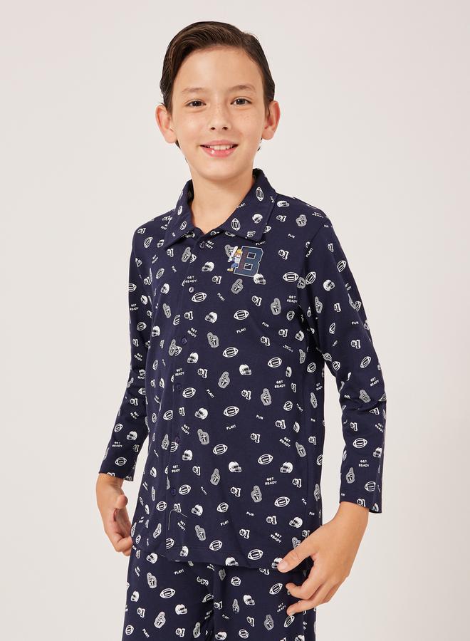 Styli All-Over Daisy Print Long Sleeve Shirt and Pyjama Set  - Image 3