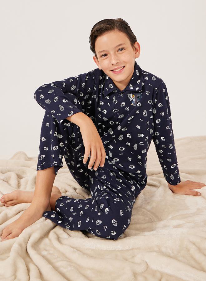 Styli All-Over Daisy Print Long Sleeve Shirt and Pyjama Set  - Image 1