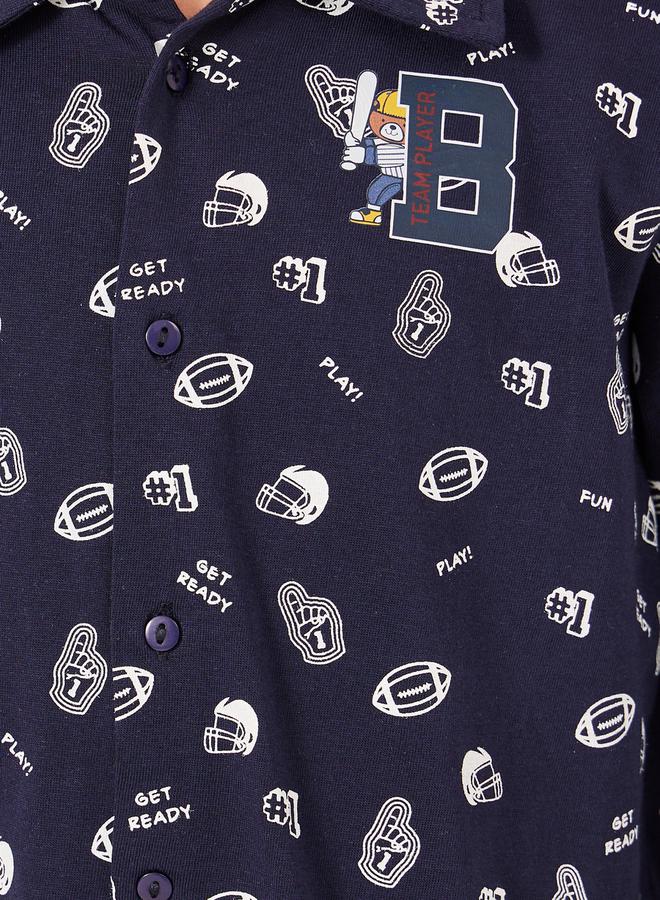 Styli All-Over Daisy Print Long Sleeve Shirt and Pyjama Set  - Image 4