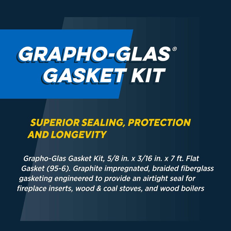 Rutland Products 95-6 Graphite Impregnated Flat Gasket Kit, 5/8" x 3/16" x 84", Black - Image 3