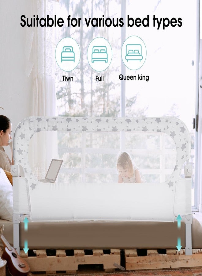 NUTIKAS Baby Bed Rail Guard for Crib - 58.9" Toddler Bed Rails for Twin,Full, Queen, Toddlers, Bunk Size Bed Swing Down Bedrail Extral Tall Child Safety Side Railing Guards for Kids - Image 4