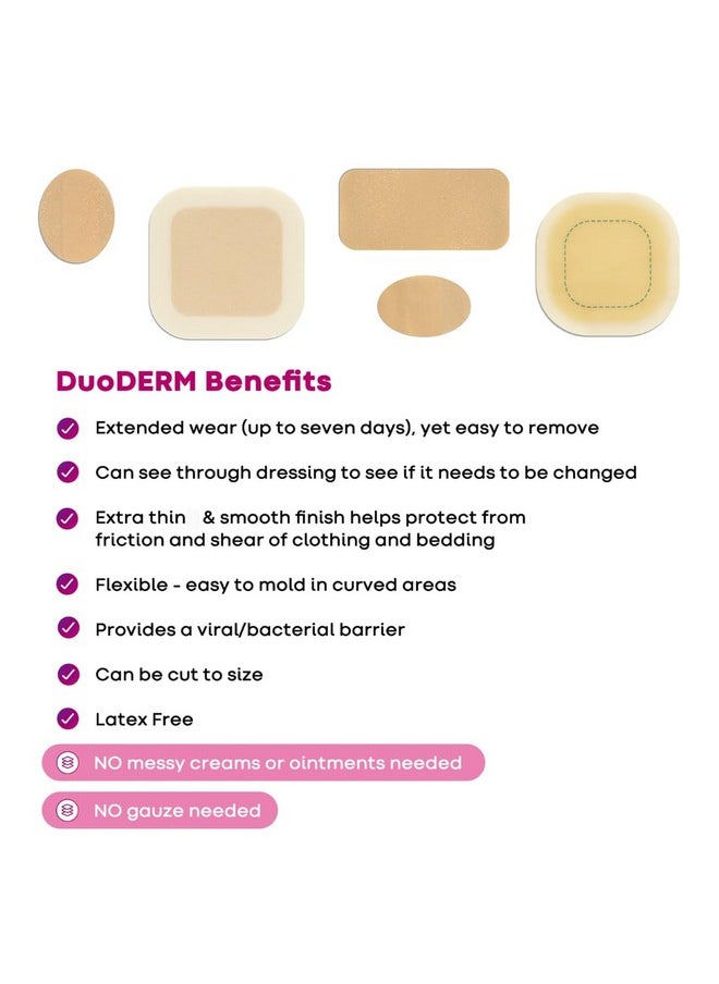 convatec ConvaTec DuoDERM Extra Thin Control Gel Formula 2"x4" Hydrocolloid Sterile Adhesive Dressing for Superficial Wounds, Low Friction, Flexibile, Latex-Free, Waterproof, Rectangle, Beige, 20ct Box  - Image 3