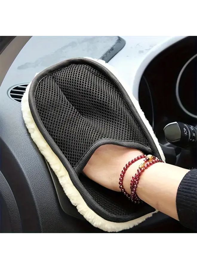 4pcs Microfiber Car Cleaning Gloves Soft Dense Detailing Brushes For Interior Exterior - Image 3