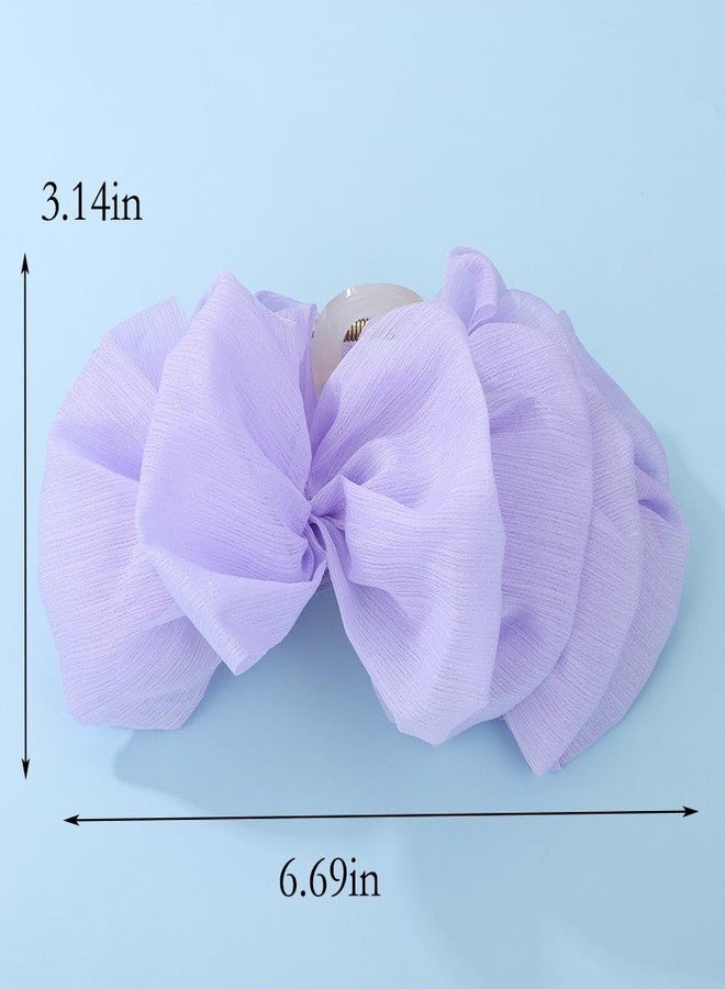 ويوپار مشبك شعر كبير من الشيفون من Wiwpar، مزين بفيونكة، مصنوع من طبقات من التول الشبكي، مشبك شعر كبير الحجم للشعر الكثيف، مشبك شعر على شكل ذيل حصان، مشبك شعر فرنسي، إكسسوارات شعر، هدية للنساء والفتيات - Image 3