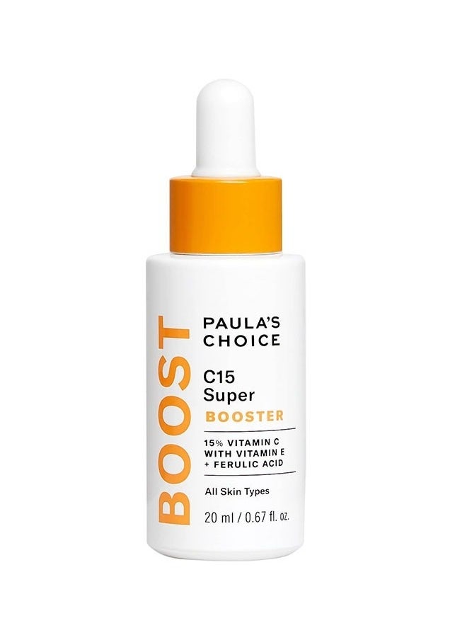 PAULA'S CHOICE Paula's Choice C15 Super Booster 20ml, 15% Vitamin C with Vitamin E+Ferulic Acid Suitable For All Skin Types, Brightens a Dull Complexion and Fades Brown Spots, Improves Appearance of Fine Lines  - Image 1