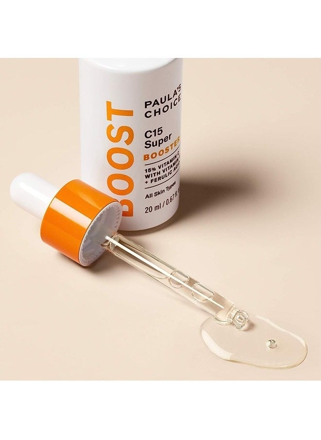PAULA'S CHOICE Paula's Choice C15 Super Booster 20ml, 15% Vitamin C with Vitamin E+Ferulic Acid Suitable For All Skin Types, Brightens a Dull Complexion and Fades Brown Spots, Improves Appearance of Fine Lines  - Image 2
