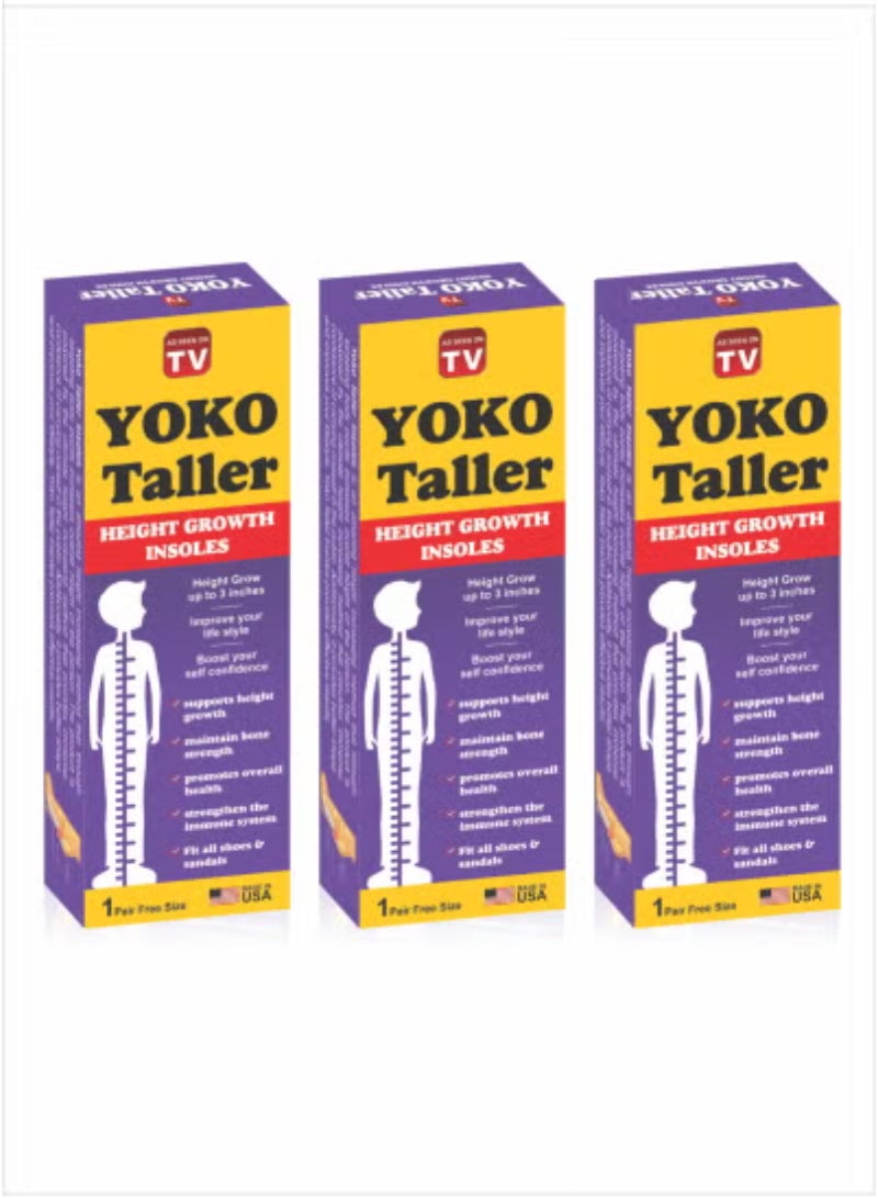 AS SEEN ON TV Yoko Taller - The Innovative Height Growth Insole for Everyday Use - Pack of 3 