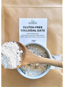 Splendor GlutenFree Colloidal Oats 32 oz For Soap Making Supplies Cosmetics Bath Bombs Soothing Bath Soaks Masks Lotions Salves  More