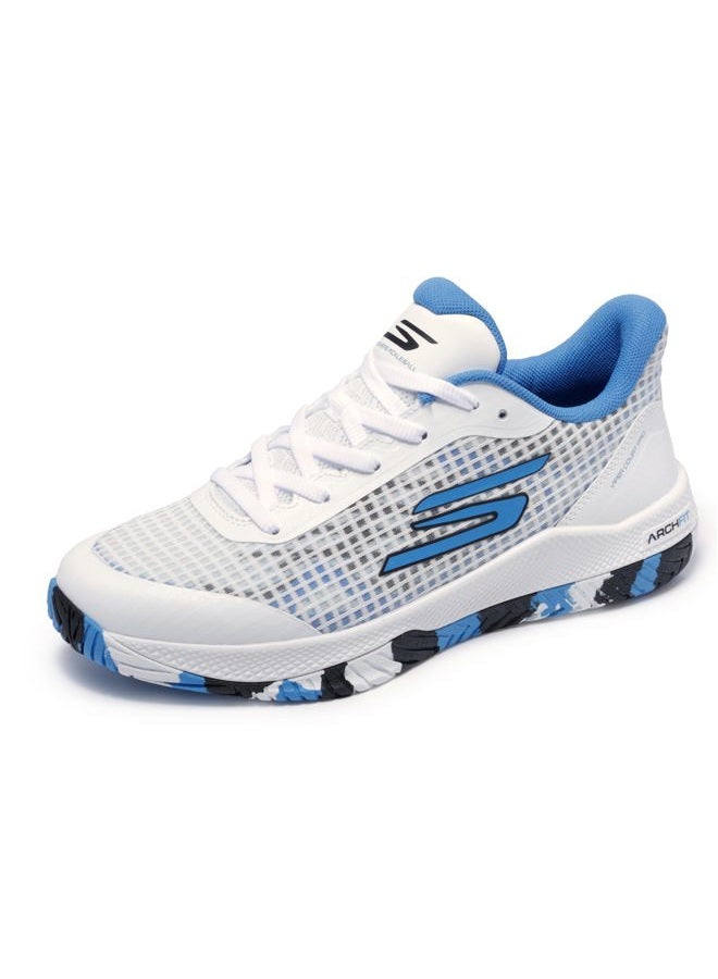 SKECHERS Women's Go Train Arch Fit Viper Court Pro-Pickleball Sneaker, White/Blue, 39.5 EU - Image 1
