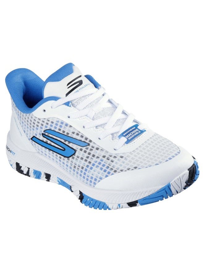 SKECHERS Women's Go Train Arch Fit Viper Court Pro-Pickleball Sneaker, White/Blue, 39.5 EU - Image 3