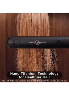 Tornado Keratiner 240℉ Portable Hair Straightening Ceramic Flat Iron Black With Rotatable Power Cord 1 Min Fastheat  - Image 3