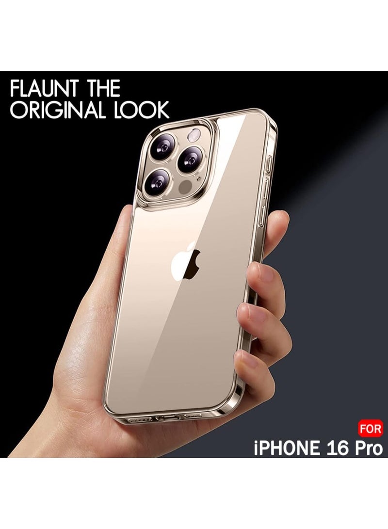 Line Ultra-Hybrid Crystal Clear Back Case Cover for iPhone 16 Pro | Shockproof Design | Camera Protection Bump | Hard Clear Back | Bumper Cover Case for iPhone 16 Pro (PC & TPU, Transparent) - Image 3