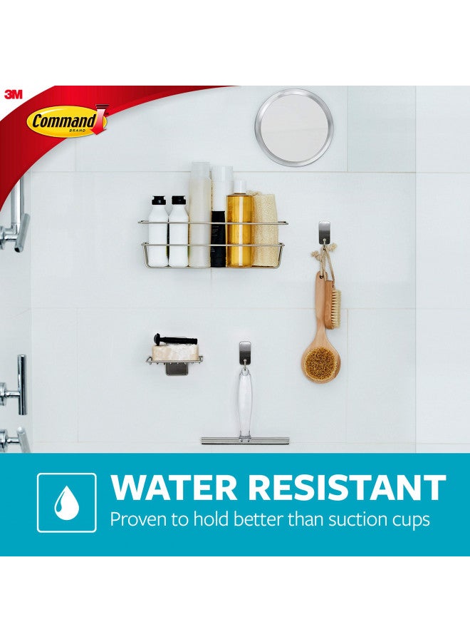 Command Modern Reflections Metal Bath Hook, Medium, Satin Nickel, 1-Hook with Water-Resistant Strips (MR02-SN-BES), Organize your dorm - Image 5