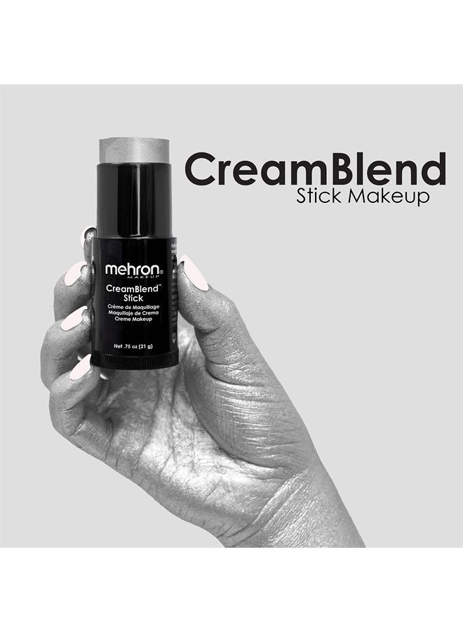 mehron Professional CreamBlend Makeup Stick, Silver 0.75 Ounce - Image 1