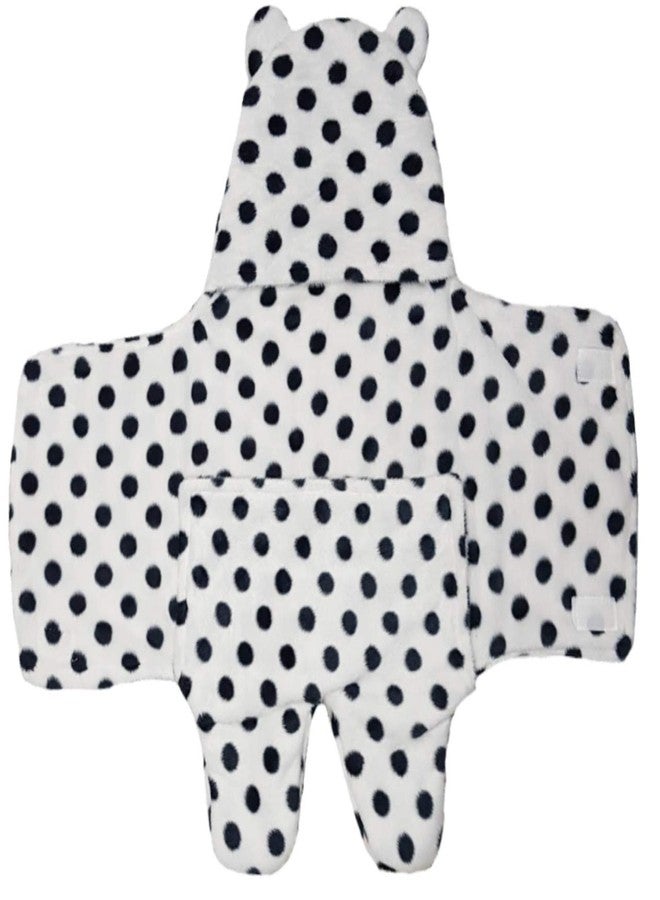 First Kick مجموعة بطانيات الأطفال حديثي الولادة من فيرست كيك، فائقة النعومة، قابلة للارتداء، مصنوعة من الصوف والبوليستر المتين، تُستخدم ككيس نوم للأطفال الرضع من الجنسين (76 سم × 70 سم، من 0 إلى 6 أشهر)، لون أسود منقط. - Image 4