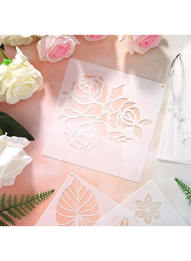 Peachjoy Mandala Painting Stencils, 17pcs Drawing Stencils Set Mixed Floral Painting Wall Stencils Plastic Reusable Hollow Painting Templates for DIY Craft, Murals, Furniture Decorating, 8.3 x 8.3 Inch - Image 4