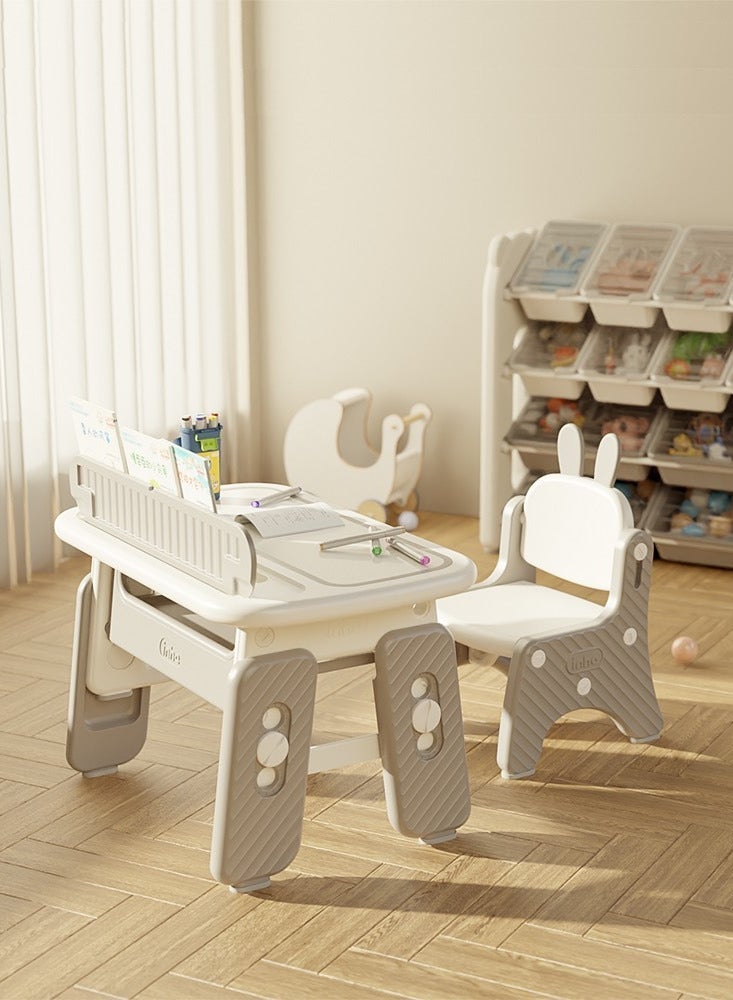 OLUDENIZ Adjustable Kids Study Desk & Chair Set – 2-in-1 Ergonomic Design with Magnetic Drawing Board, Storage Compartments & Large Surface (79×50×77 cm) - Image 4
