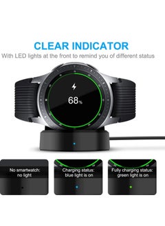 ELTRAZONE Charger for Samsung Galaxy Watch 42mm 46mm, Wireless Fast Charger Dock for Samsung Galaxy Smart Watch gear S3 Portable Charging Cradle Dock Charger stand with USB Cable(Black)  - Image 2