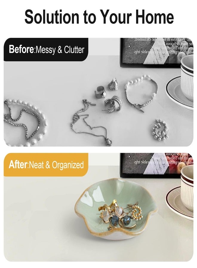 DSIOHFEI 3pcs Jewelry Dish, Ceramic Ring Dish Tray for Women, Small Trinket Tray Key Bowl, Decorative Plate for Earrings Rings Necklaces Keys, Ring Holder for Women Friends Sisters Mother - Image 4