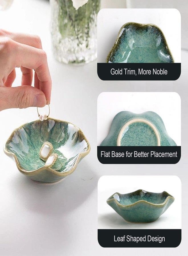 DSIOHFEI 3pcs Jewelry Dish, Ceramic Ring Dish Tray for Women, Small Trinket Tray Key Bowl, Decorative Plate for Earrings Rings Necklaces Keys, Ring Holder for Women Friends Sisters Mother - Image 3