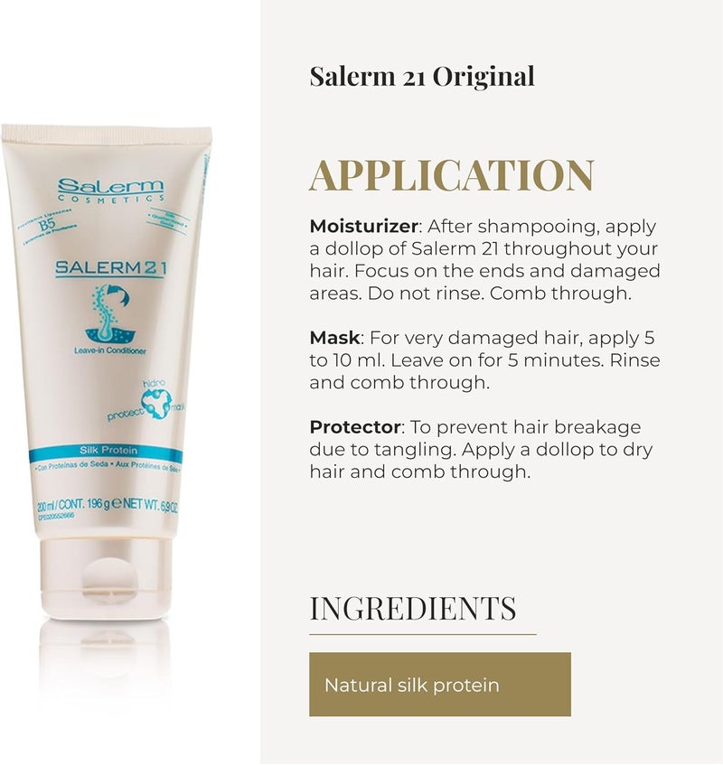 Salerm 21 B5 Silk Protein Leave-in Conditioner - 200 ml - Image 4