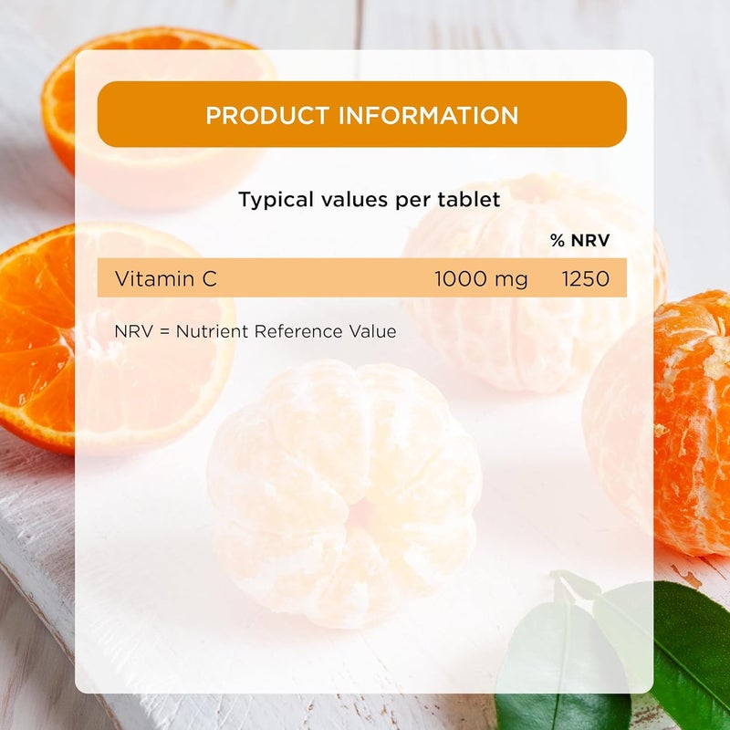 Healthspan Orange Effervescent Vitamin C 1000mg 40 Tablets Supports Immune Nervous Systems Maintain Good Energy Levels ZeroSodium to Help Maintain Normal Blood Pressure Vegan - Image 5