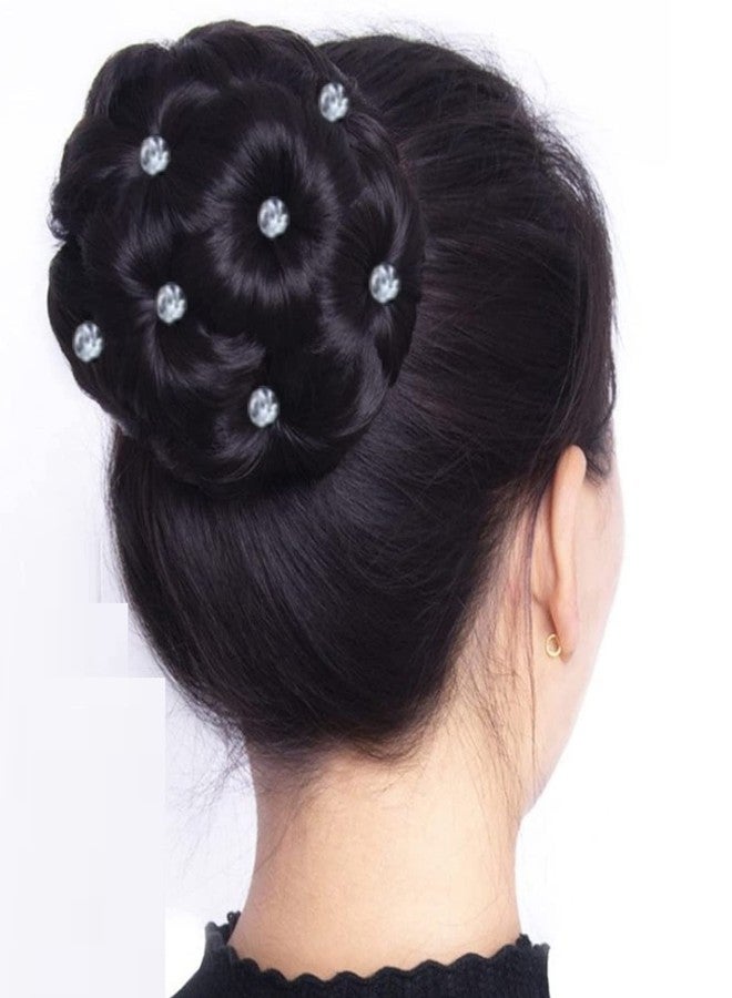 BeatStock Womens Artificial Crystal Hair Bun in Black colour - Image 1